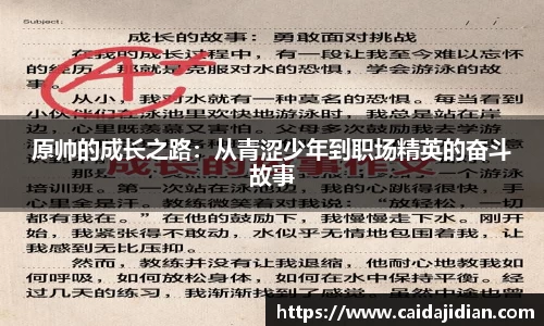 原帅的成长之路：从青涩少年到职场精英的奋斗故事