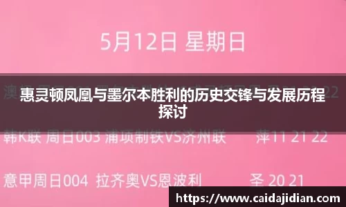 惠灵顿凤凰与墨尔本胜利的历史交锋与发展历程探讨